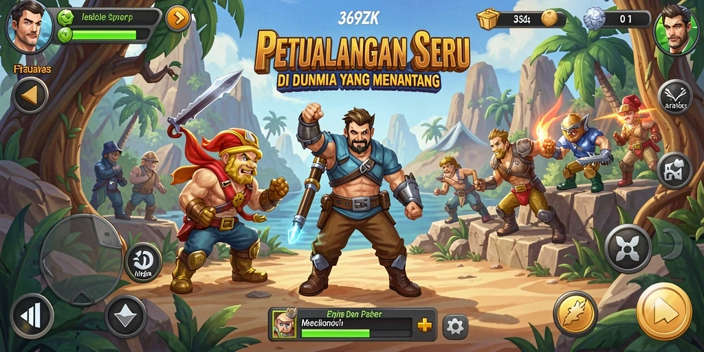Tangkapan layar menunjukkan pemain beraksi dalam dunia petualangan menantang.