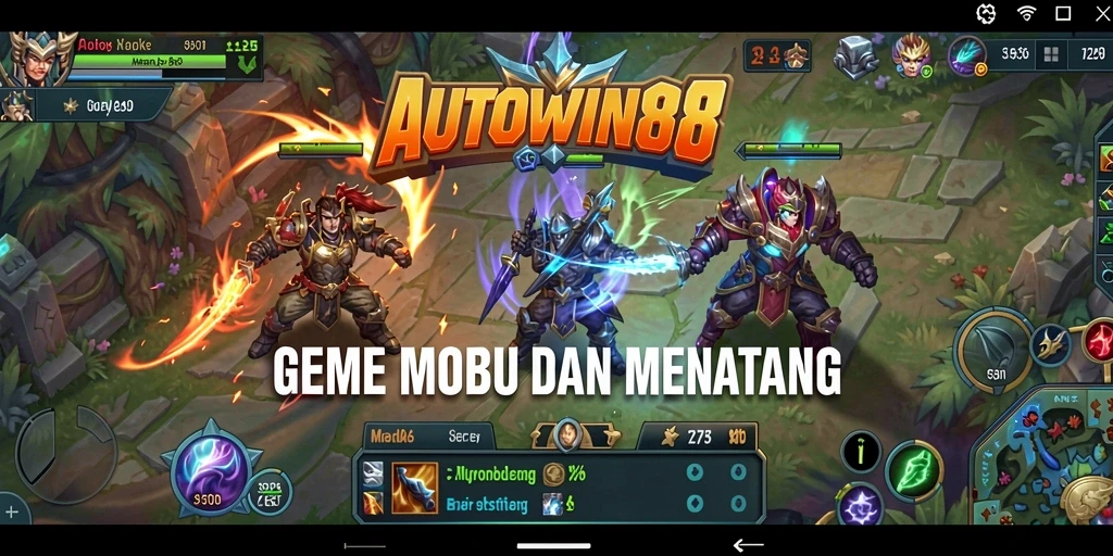 Tangkapan layar AUTOWIN88 menampilkan pertarungan seru dalam arena MOBA.