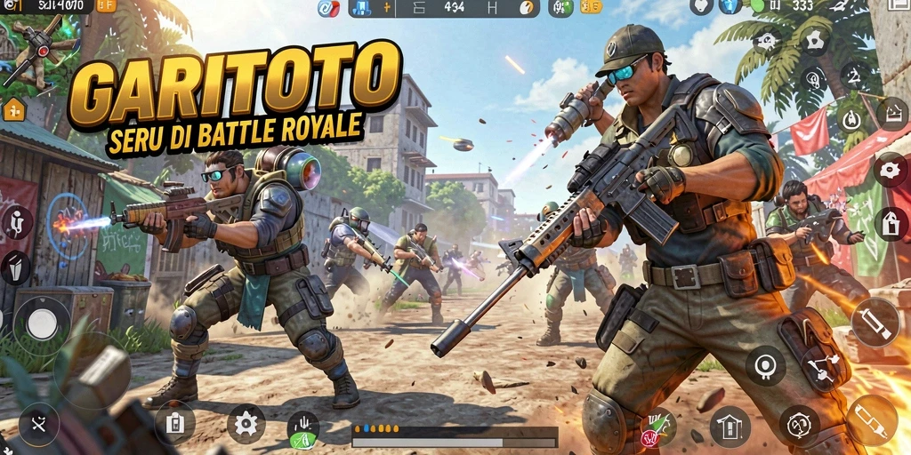 Tampilan gameplay seru dari GARITOTO di arena Battle Royale.
