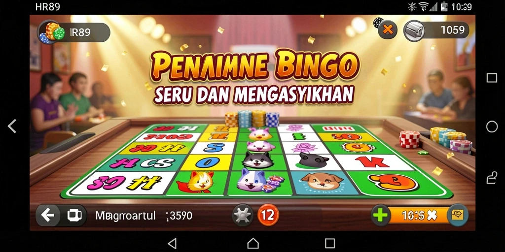 Tampilan gameplay HR89 dengan suasana seru permainan Bingo.