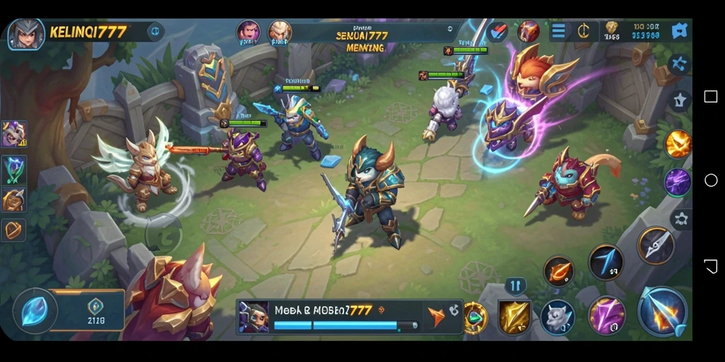 Tampilan gameplay seru di KELINCI777 dengan aksi MOBA.