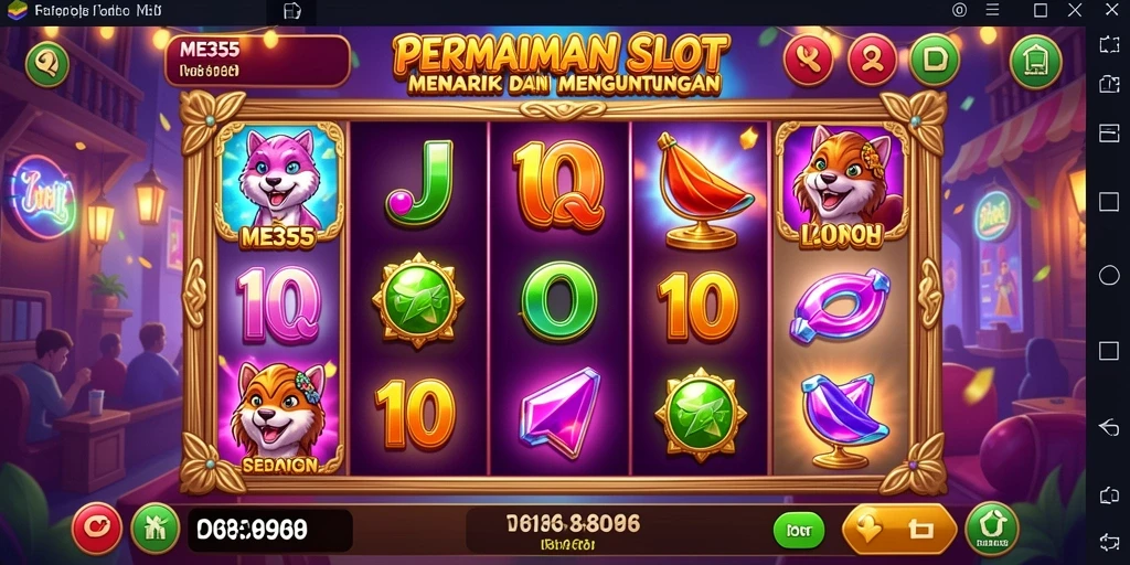 Gameplay ME355 menampilkan slot yang menarik dan penuh warna.