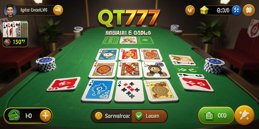 Tampilan visual menarik dari gameplay Gaple di QT777.