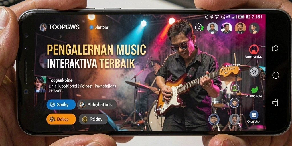 Tampilan gameplay TOOPGWS dengan interaksi musik yang menarik.