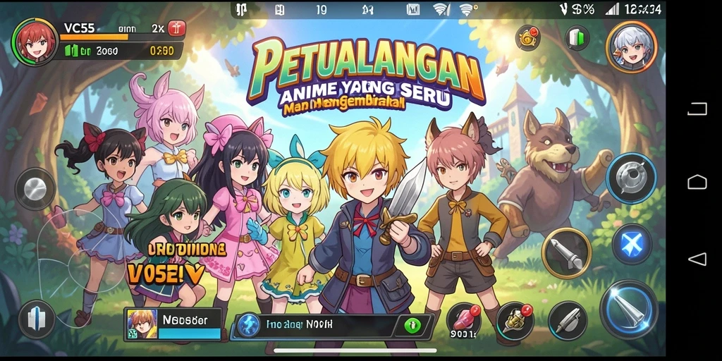 Tampilan gameplay menarik dari VC55 dengan karakter anime unik.