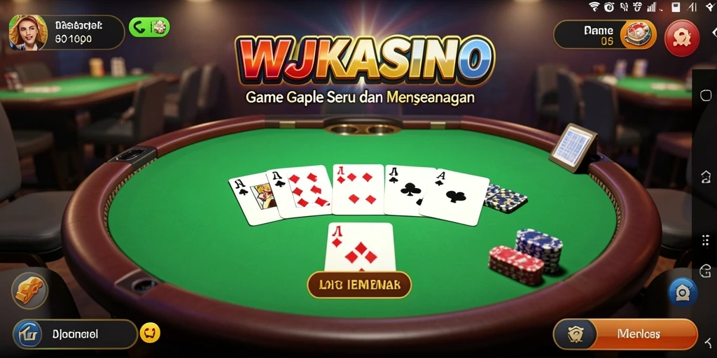 Tangkapan layar gameplay WJKASINO yang menunjukkan permainan Gaple yang seru.